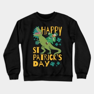 Lucky Leprechaun on a Dino Adventure: Happy St. Pat's! Crewneck Sweatshirt